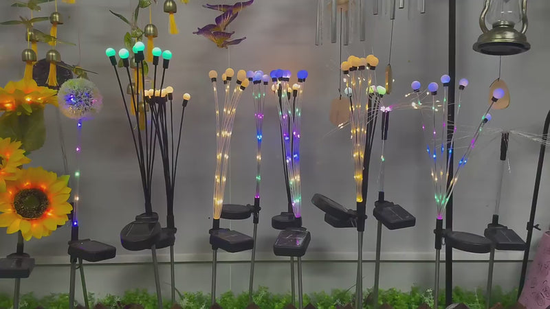 One-to-many solar fireworks lights, remote control string lights, garden lawn atmosphere lights, waterproof dandelion lawn ground lights, Christmas decorative lights