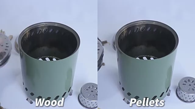 Portable stainless steel outdoor smokeless wood stove, indoor courtyard multi-function stove, camping desktop smokeless stove, BBQ charcoal grill