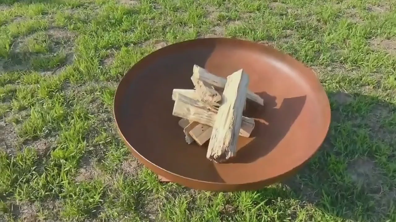 Load video: North American courtyard charcoal bonfire stove, outdoor camping incinerator, homestay camp heating brazier grill, BBQ wood stove grill, weathering steel bonfire pot