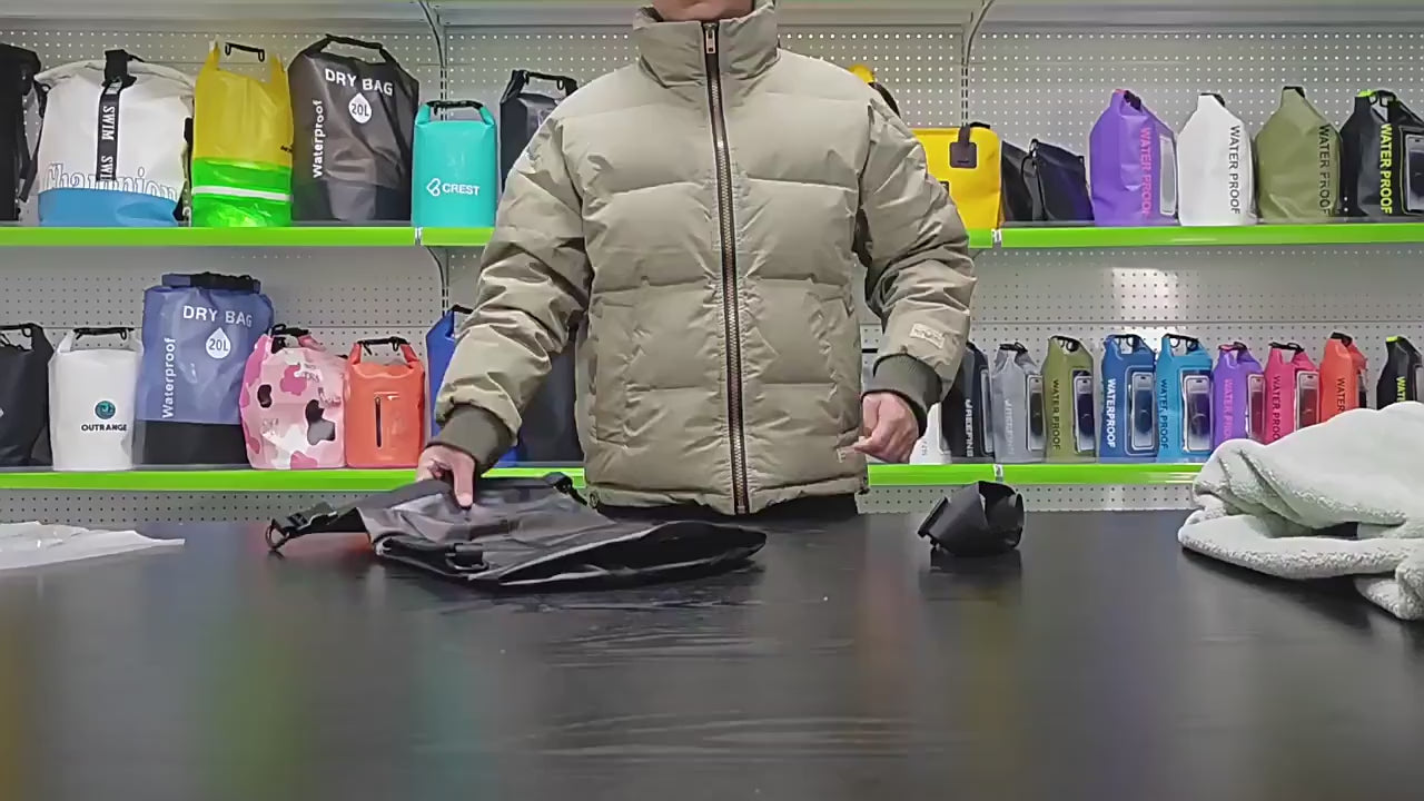 Load video: Large capacity waterproof bucket bag, 5L/10L/20L outdoor sports waterproof bag, PVC transparent waterproof bag, outdoor camping fishing swimming beach bag, outdoor equipment storage artifact