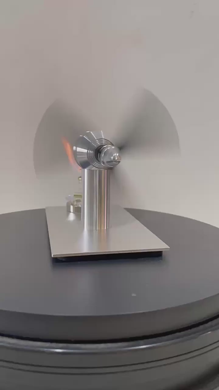 Load video: Stirling engine with fan blades, physics experiment teaching model, science popularization science making invention toy model