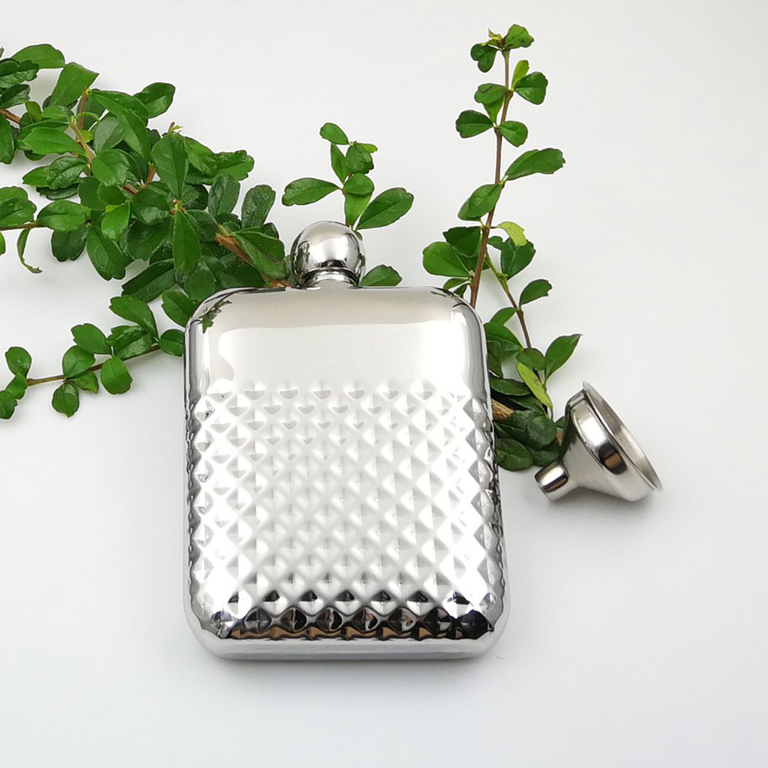 PrismCask Steel Flask,Dimpled Texture, - 30℃ Liquor Guardian,Food - Grade 304SS - URANBATO