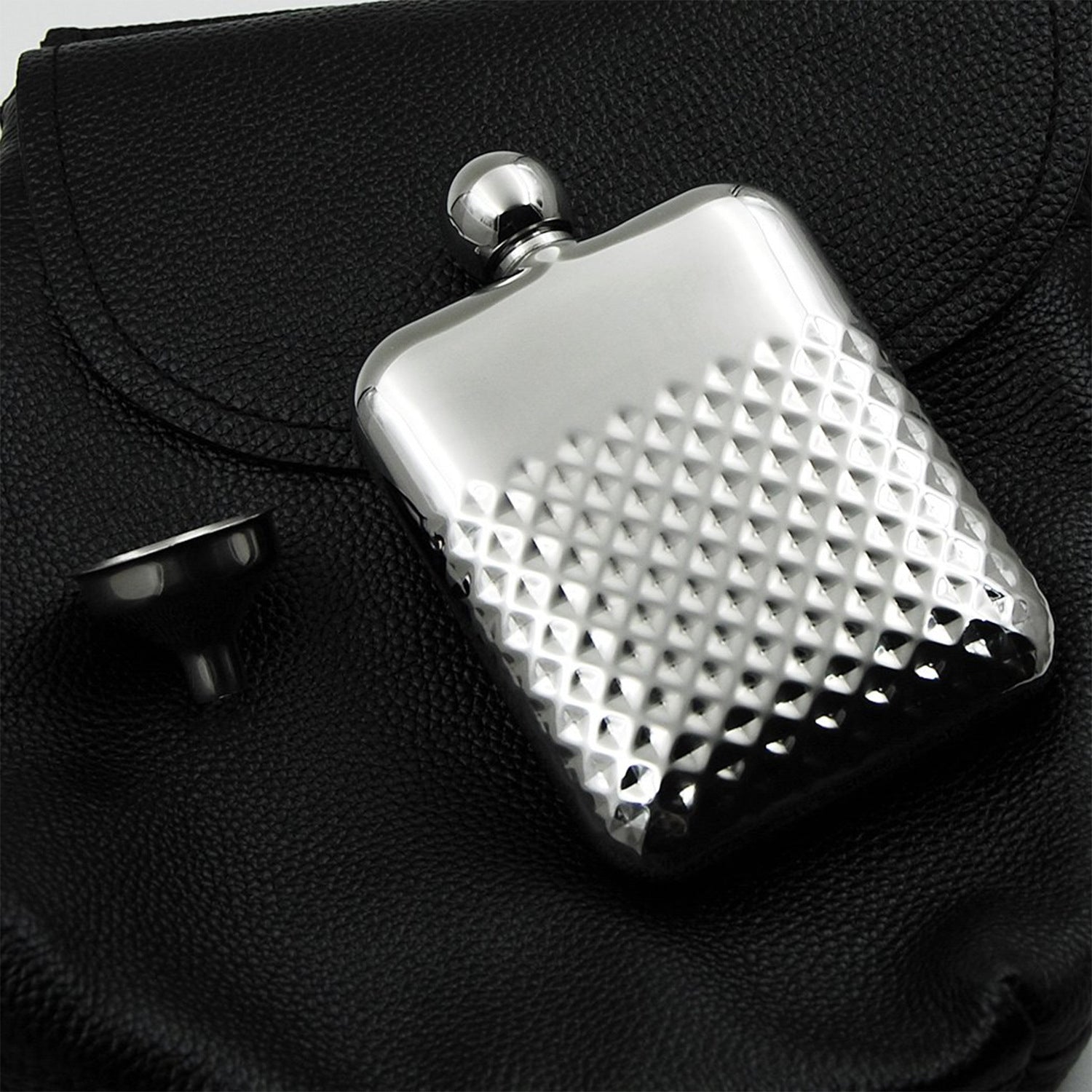 PrismCask Steel Flask,Dimpled Texture, - 30℃ Liquor Guardian,Food - Grade 304SS - URANBATO