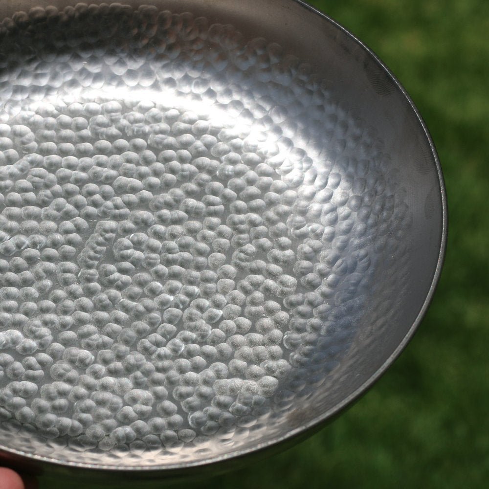 Pure titanium flat bottom frying pan, Storm furnace exclusive outdoor frying pan, uncoated hand hammered non - stick pan, corrosion - resistant frying pan, high temperature resistant pan, healthy and safe, pure titanium pan - URANBATO