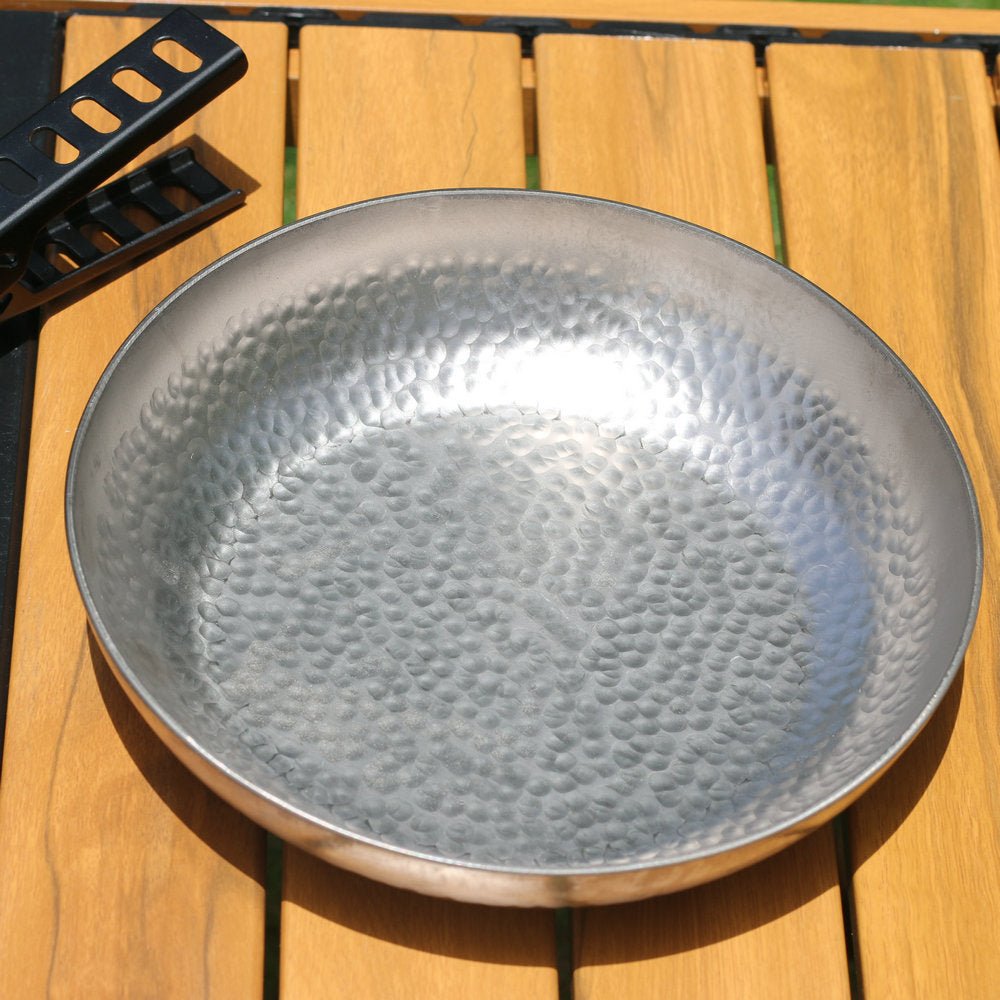 Pure titanium flat bottom frying pan, Storm furnace exclusive outdoor frying pan, uncoated hand hammered non - stick pan, corrosion - resistant frying pan, high temperature resistant pan, healthy and safe, pure titanium pan - URANBATO