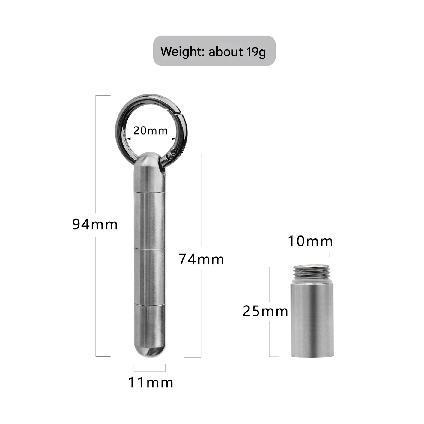 Pure titanium multi - layer waterproof small pill bottle, portable first aid medicine bottle, portable emergency medicine storage bottle - URANBATO