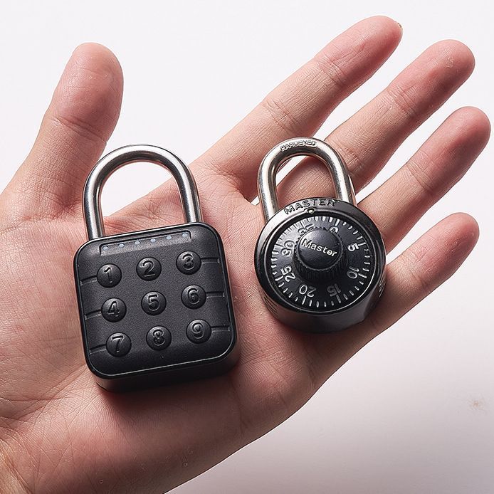 Smart button password padlock, home waterproof TUYA fingerprint lock, student fingerprint small lock - URANBATO