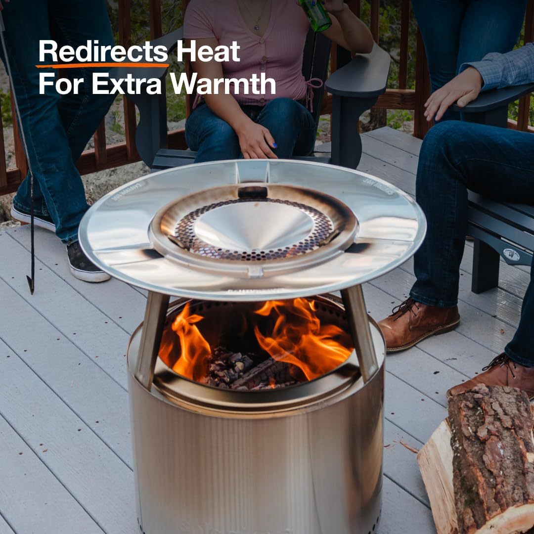 Smokeless Heat Diffuser｜For 19.5" Solo Stove｜5 - Min Boil Technology Charcoal Clean Burn｜Detachable Design｜3 - 5 Person Camp Chef - URANBATO