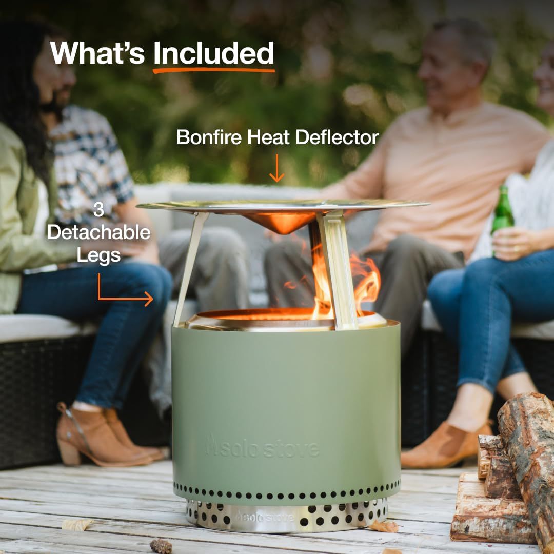 Smokeless Heat Diffuser｜For 19.5" Solo Stove｜5 - Min Boil Technology Charcoal Clean Burn｜Detachable Design｜3 - 5 Person Camp Chef - URANBATO