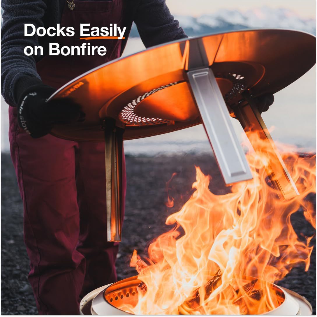 Smokeless Heat Diffuser｜For 19.5" Solo Stove｜5 - Min Boil Technology Charcoal Clean Burn｜Detachable Design｜3 - 5 Person Camp Chef - URANBATO