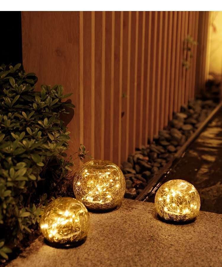 Solar Cracked Glass Spike Light,IP65 Waterproof,Crystal Ice Effect Wire - Free Garden Galaxy,Self - Sustaining Art Light - URANBATO