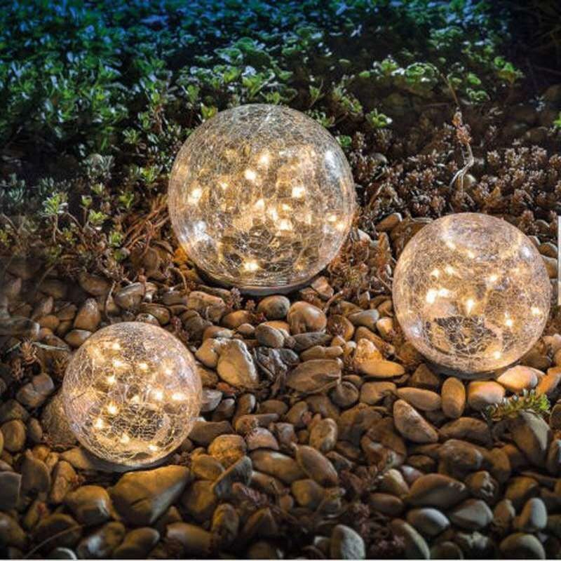 Solar Cracked Glass Spike Light,IP65 Waterproof,Crystal Ice Effect Wire - Free Garden Galaxy,Self - Sustaining Art Light - URANBATO