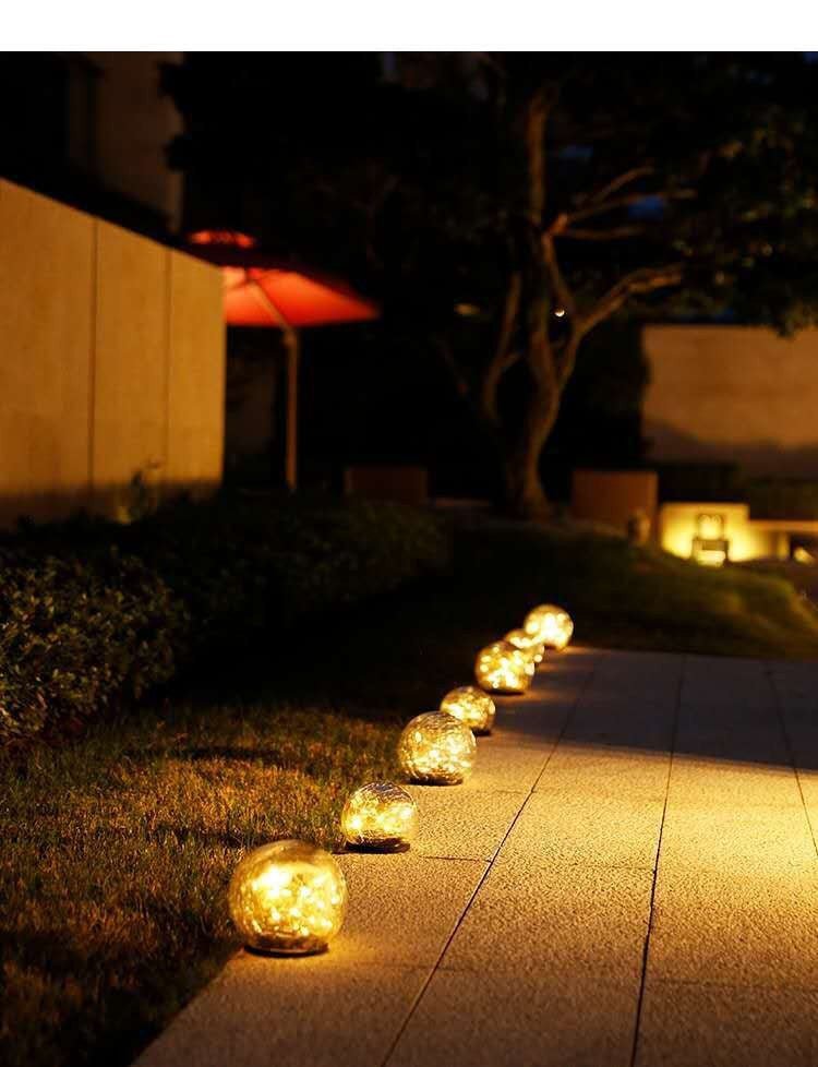 Solar Cracked Glass Spike Light,IP65 Waterproof,Crystal Ice Effect Wire - Free Garden Galaxy,Self - Sustaining Art Light - URANBATO