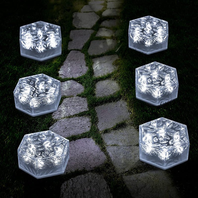Solar Ice Brick Light,0.2W Energy Alchemy,IP65 Stormproof 22 Ice Matrix Styles,APP Color Orchestra, - 30℃ Glacier Glow - URANBATO
