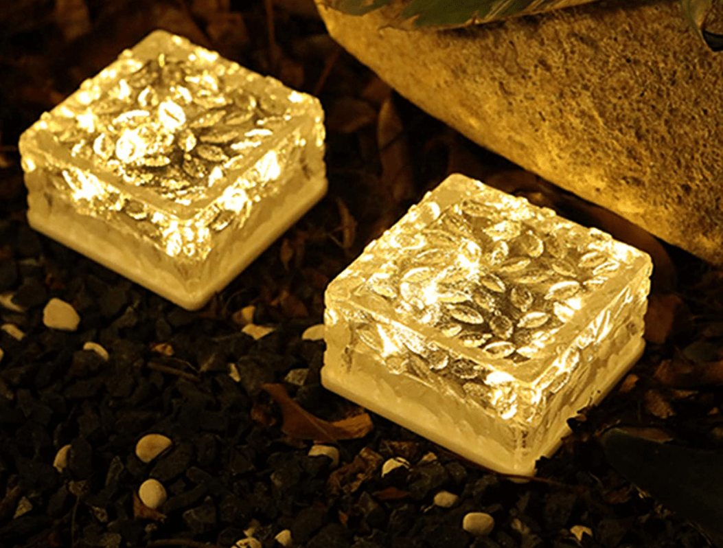 Solar Ice Brick Light,0.2W Energy Alchemy,IP65 Stormproof 22 Ice Matrix Styles,APP Color Orchestra, - 30℃ Glacier Glow - URANBATO
