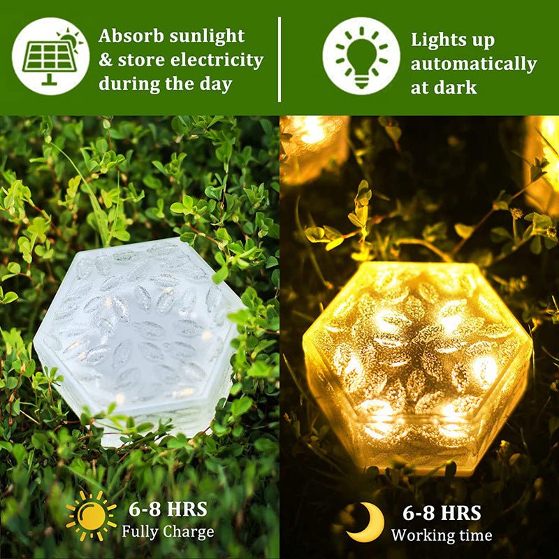 Solar Ice Brick Light,0.2W Energy Alchemy,IP65 Stormproof 22 Ice Matrix Styles,APP Color Orchestra, - 30℃ Glacier Glow - URANBATO