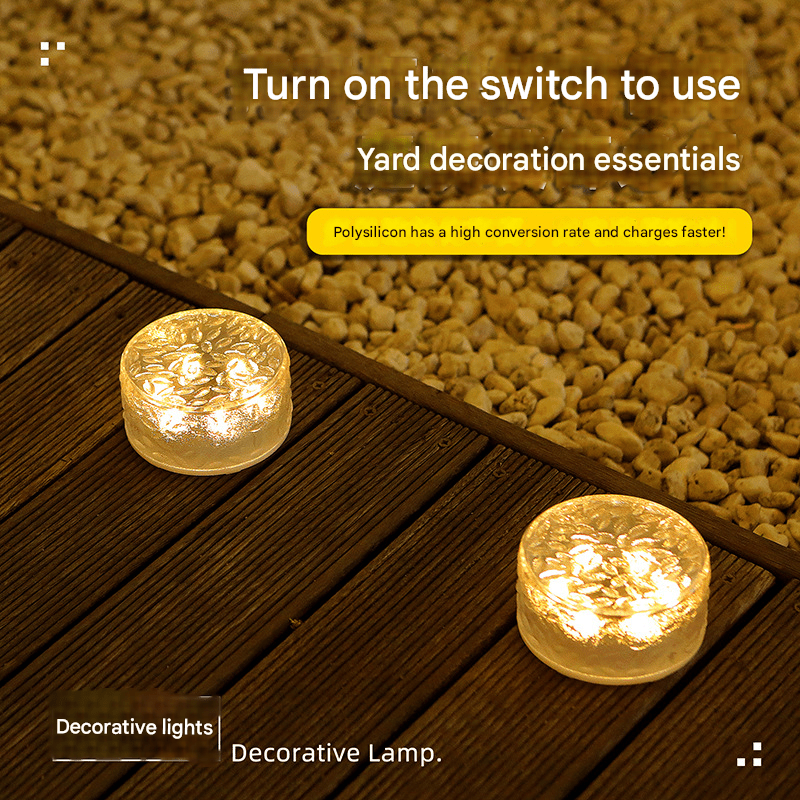 Solar Ice Brick Light,0.2W Energy Alchemy,IP65 Stormproof 22 Ice Matrix Styles,APP Color Orchestra, - 30℃ Glacier Glow - URANBATO