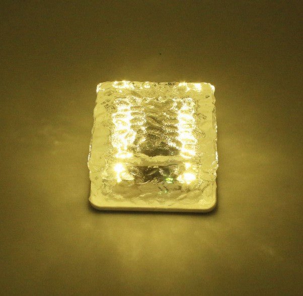 Solar Ice Brick Light,0.2W Energy Alchemy,IP65 Stormproof 22 Ice Matrix Styles,APP Color Orchestra, - 30℃ Glacier Glow - URANBATO