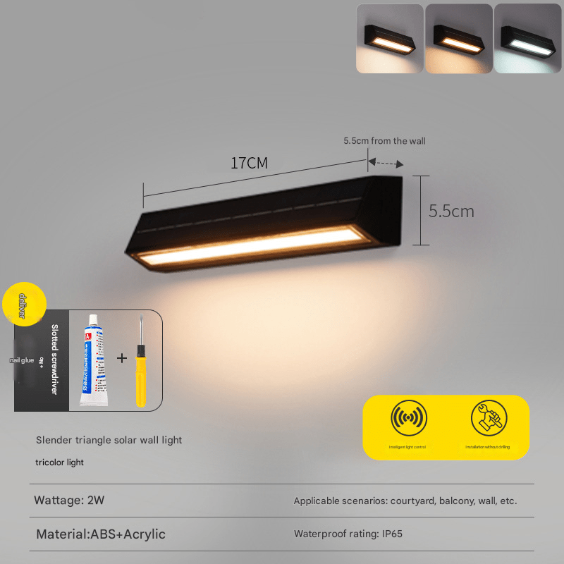 Solar Wall Light,IP65 Waterproof,Multi - Size Options,Auto Dusk - to - Dawn LED Energy Saving,12 - 16H Runtime,50,000H Long Lifespan - URANBATO