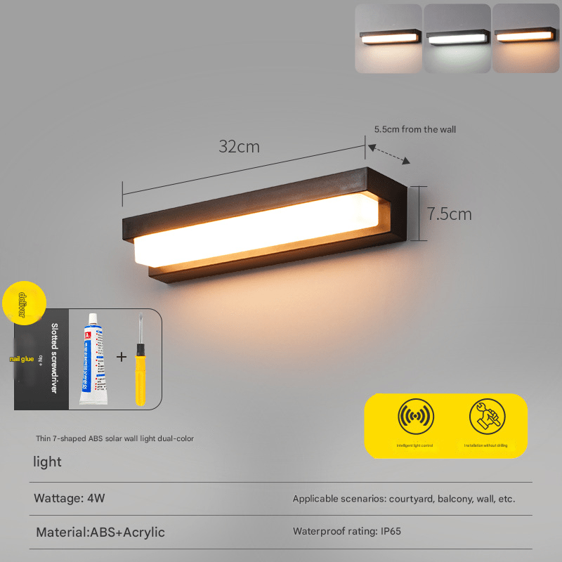 Solar Wall Light,IP65 Waterproof,Multi - Size Options,Auto Dusk - to - Dawn LED Energy Saving,12 - 16H Runtime,50,000H Long Lifespan - URANBATO