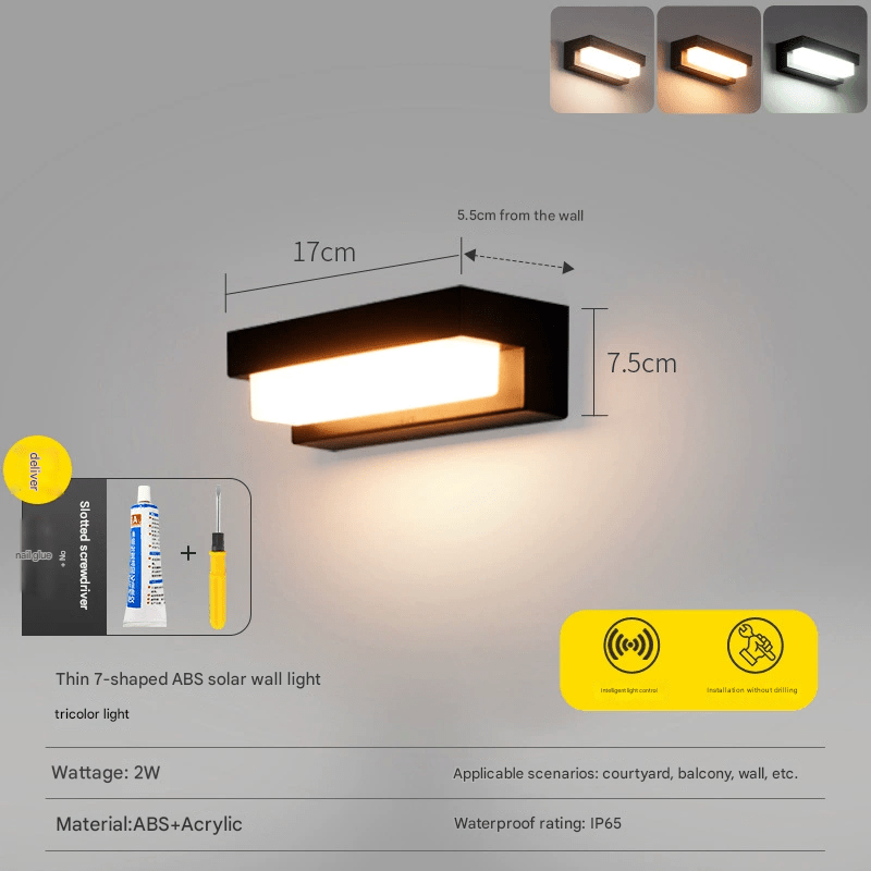 Solar Wall Light,IP65 Waterproof,Multi - Size Options,Auto Dusk - to - Dawn LED Energy Saving,12 - 16H Runtime,50,000H Long Lifespan - URANBATO
