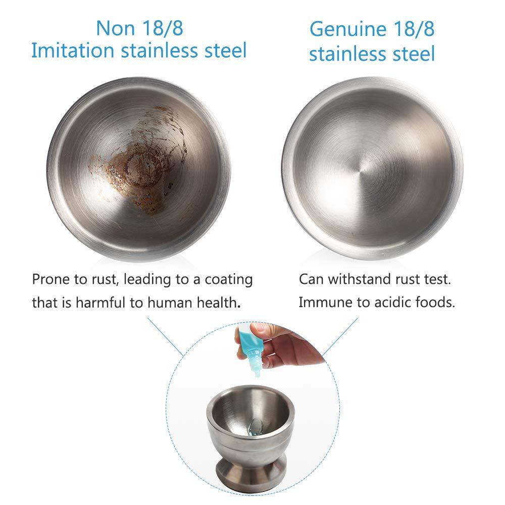 Stainless steel mortar, household manual grinder, garlic masher, metal mortar garlic masher - URANBATO