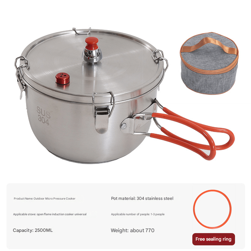 Stainless steel Safety Cooker,2500ml Express Cooking,1300g Alpine Tank,Military - Grade Safety,115℃ Boiling Point - URANBATO