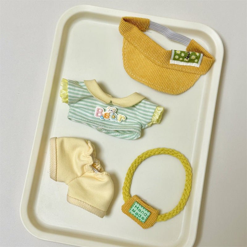 Summer style 17cm Labubu doll clothes pull cloth pendant first generation second generation vinyl doll clothing set - URANBATO