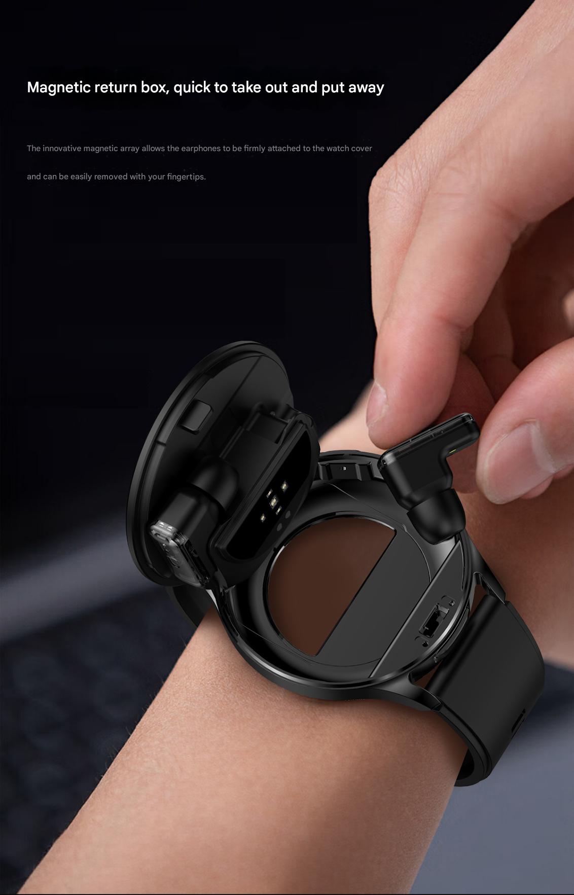 T97 2 - in - 1 smartwatch, TWS earphones, sports heart rate, blood oxygen and blood pressure monitoring, NFC offline payment - URANBATO