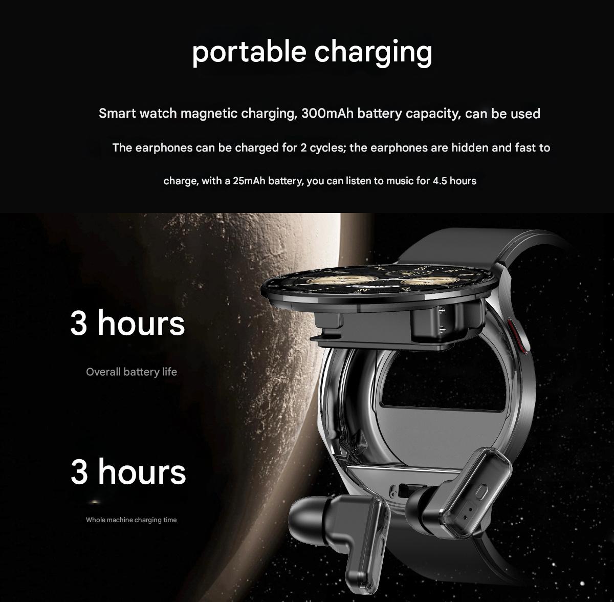 T97 2 - in - 1 smartwatch, TWS earphones, sports heart rate, blood oxygen and blood pressure monitoring, NFC offline payment - URANBATO