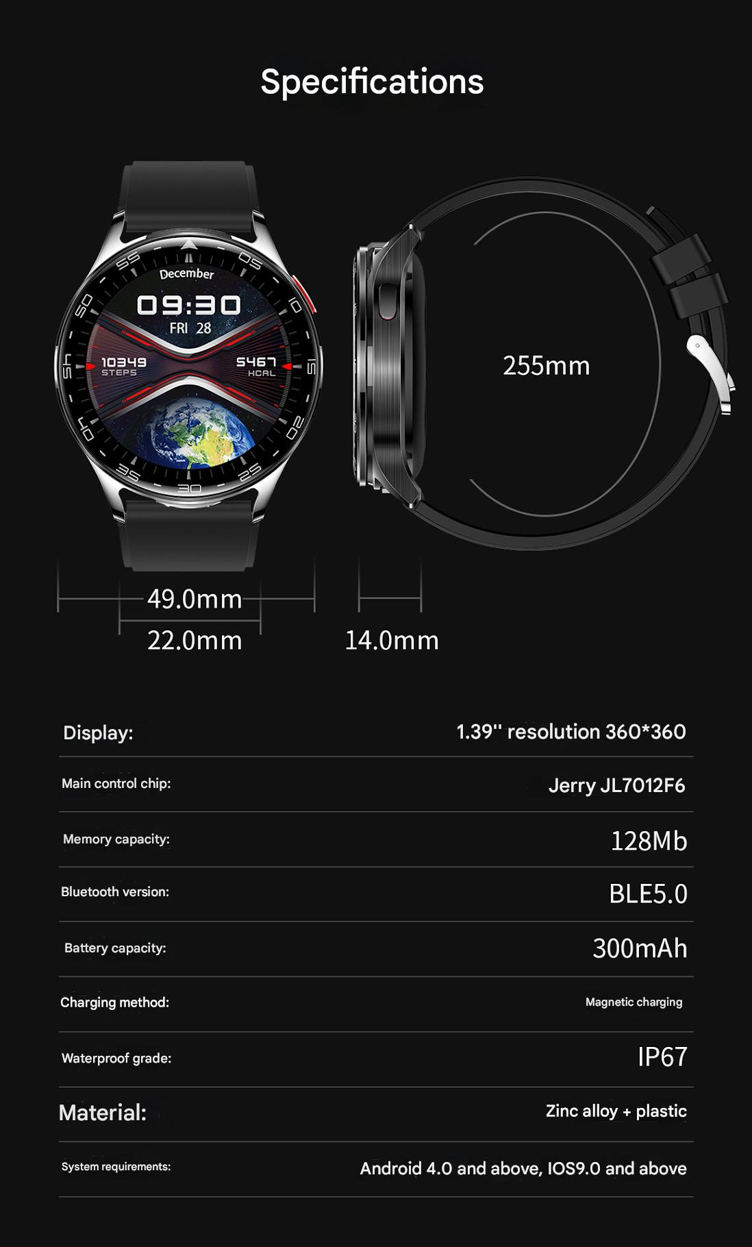 T97 2 - in - 1 smartwatch, TWS earphones, sports heart rate, blood oxygen and blood pressure monitoring, NFC offline payment - URANBATO