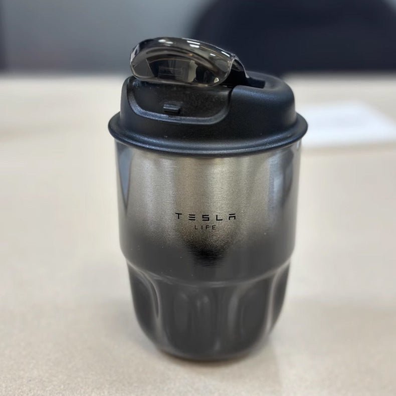 Tesla's same car coffee cup, 316 stainless steel liner thermos cup, Tesla thermos cup, car travel cup, hot and cold portable water cup, outdoor portable coffee cup - URANBATO