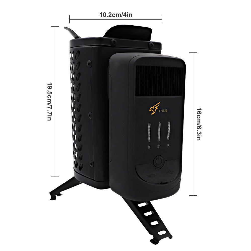 Thermal power wood stove, foldable rechargeable outdoor stove, stainless steel portable camping picnic cooking stove, picnic stove that supports multiple fuels - URANBATO