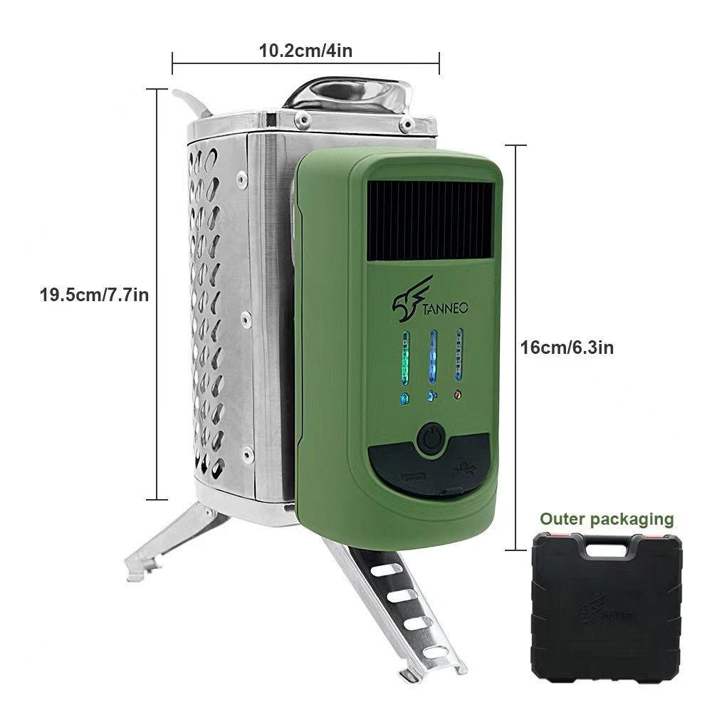 Thermal power wood stove, foldable rechargeable outdoor stove, stainless steel portable camping picnic cooking stove, picnic stove that supports multiple fuels - URANBATO