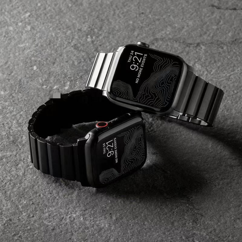 [Titanium Alloy Watch Band] Suitable for 49mm Apple Ultra Watch, smart watch stainless steel metal band, magnetic folding buckle - URANBATO
