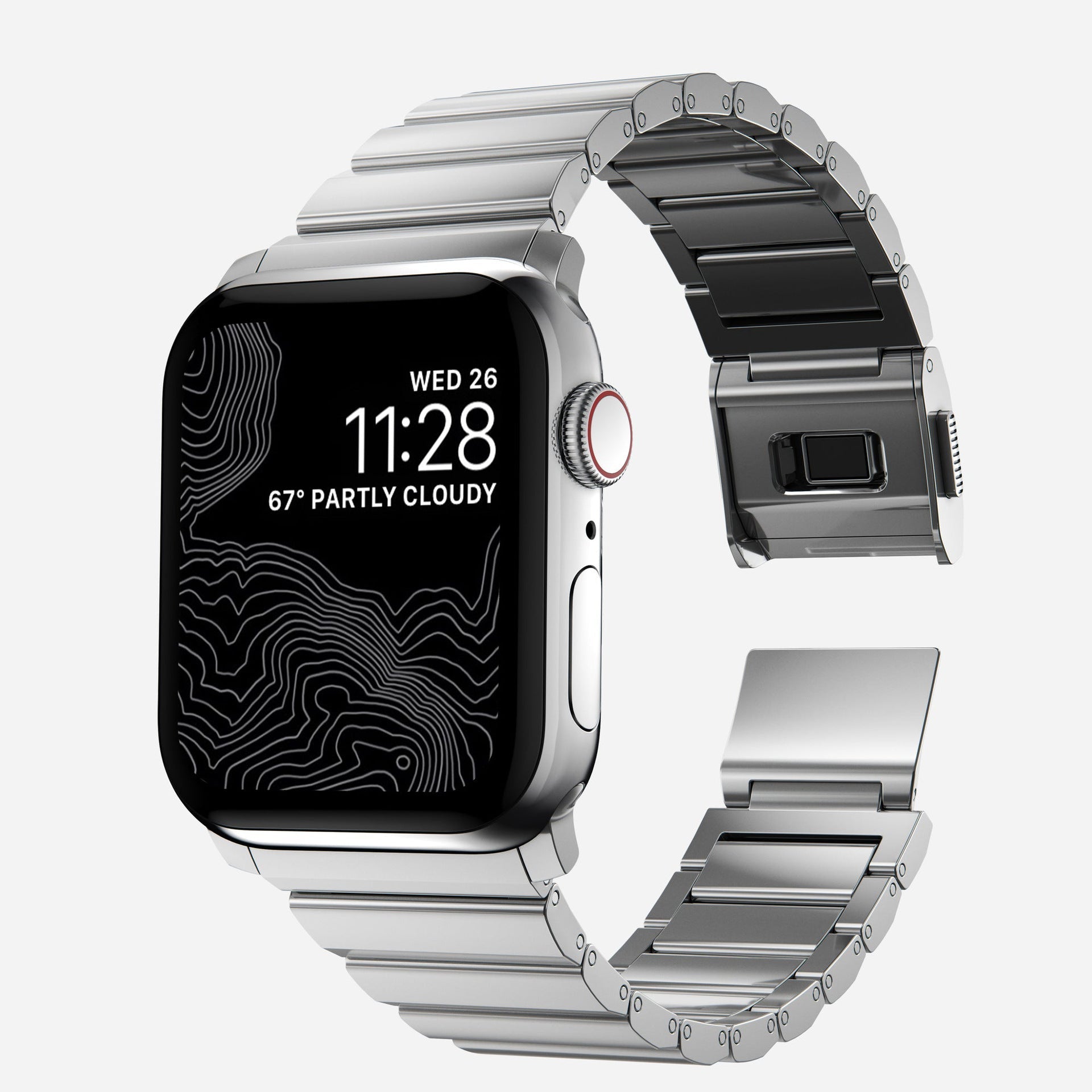 [Titanium Alloy Watch Band] Suitable for 49mm Apple Ultra Watch, smart watch stainless steel metal band, magnetic folding buckle - URANBATO