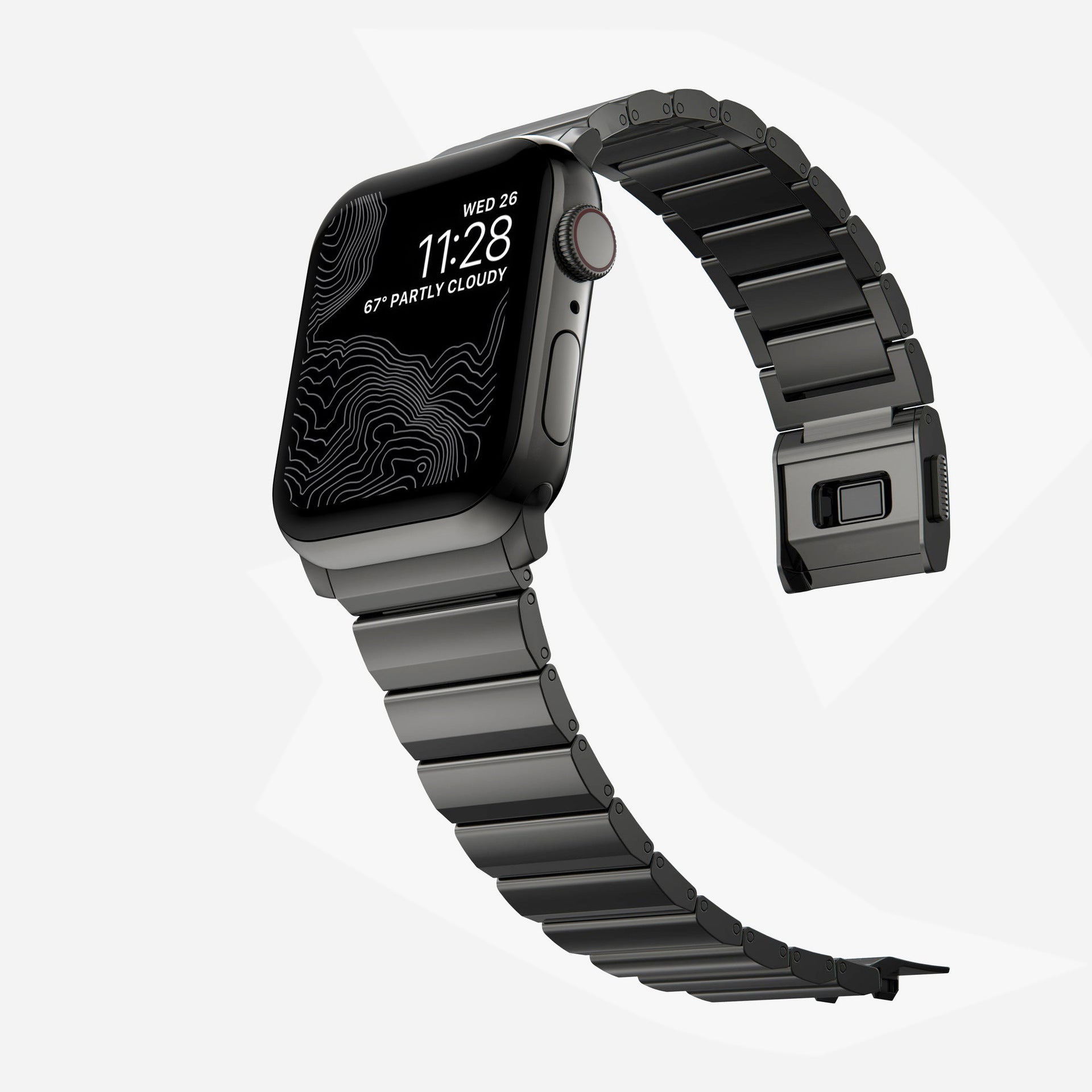 [Titanium Alloy Watch Band] Suitable for 49mm Apple Ultra Watch, smart watch stainless steel metal band, magnetic folding buckle - URANBATO