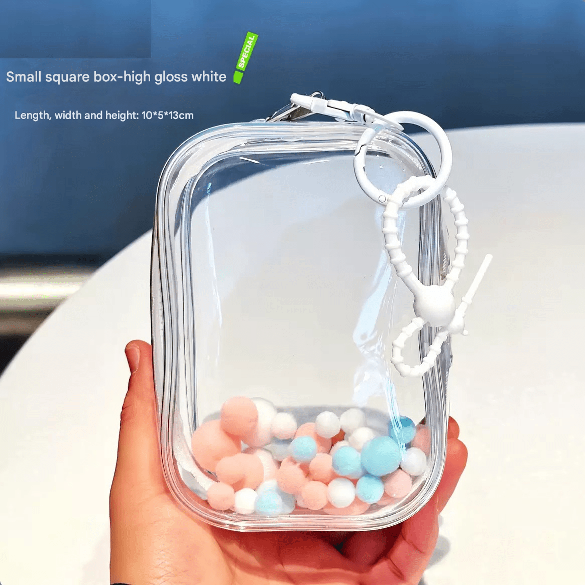 [Transparent protective case] Labubu second and third generation Labubu sitting party doll strolling small square box - URANBATO