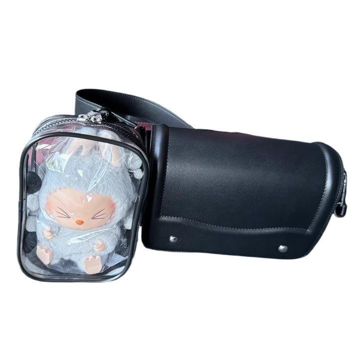 [Transparent protective case] Labubu second and third generation Labubu sitting party doll strolling small square box - URANBATO