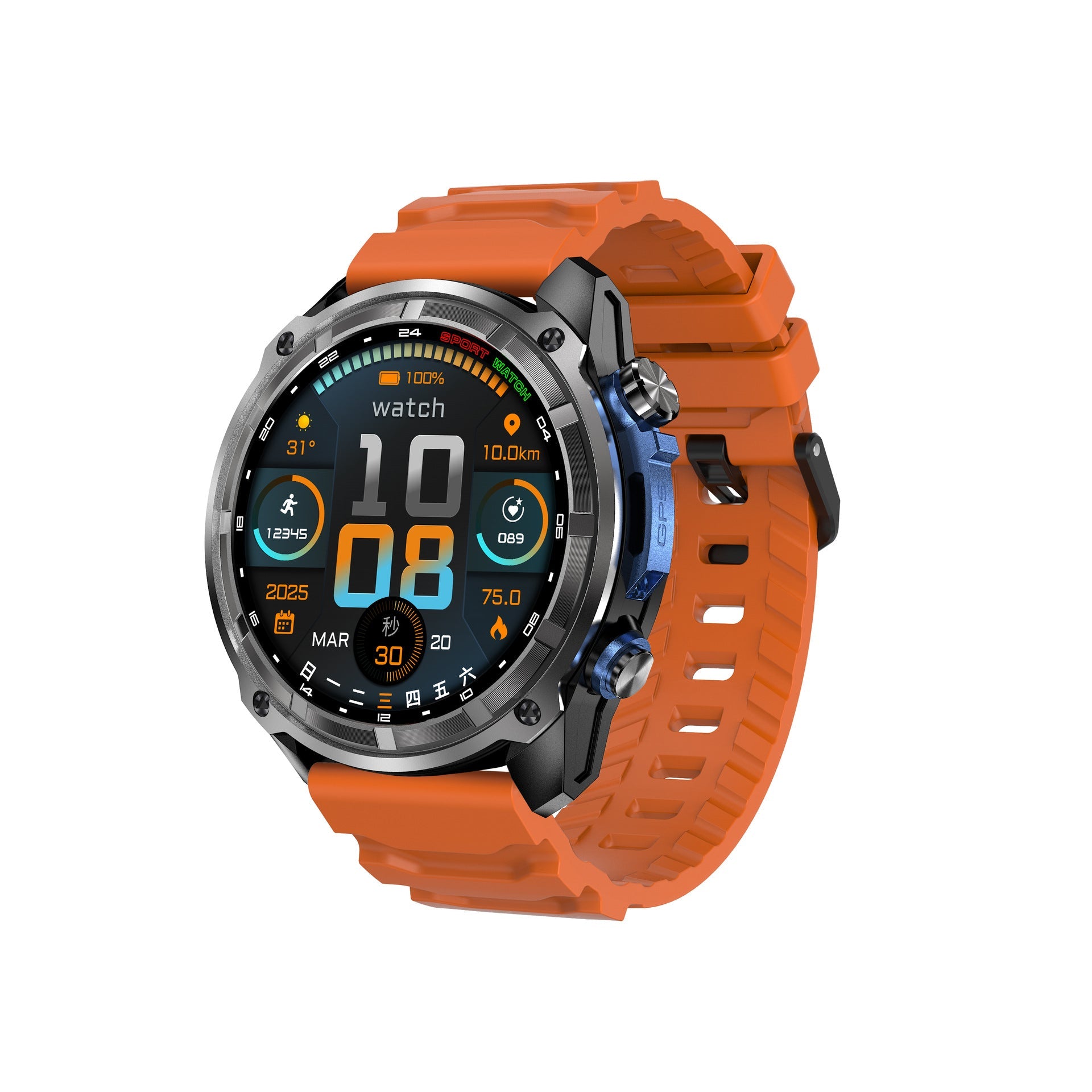 Ultra - long battery life outdoor sports watch, G1 smart watch GPS offline map album, heart rate monitoring blood oxygen detection sleep monitoring, compass voice assistant smart watch, USB data transfer - URANBATO