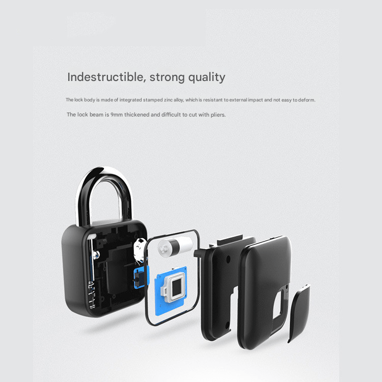 Uranbato Bluetooth Tuya smart fingerprint padlock U8, outdoor waterproof lock bicycle lock, rechargeable mini gate U - shaped lock - URANBATO