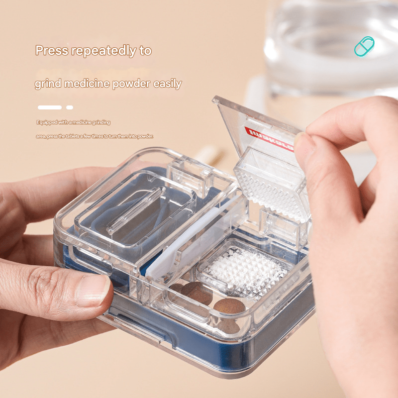 URANBATO Convenient medicine cutter and grinder compartment medicine box, moisture - proof sealed medicine box, medicine cutting + grinding + compartment medicine storage - URANBATO