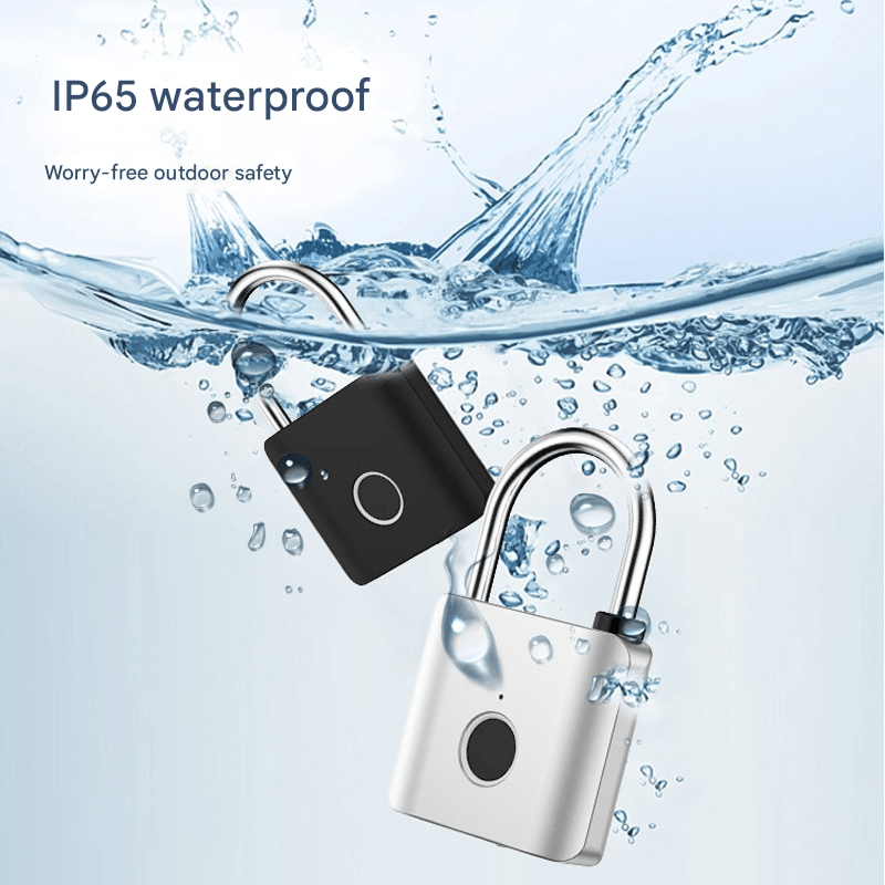 Uranbato Smart fingerprint padlock with full metal body, home warehouse courtyard gate lock, student dormitory cabinet small padlock - URANBATO