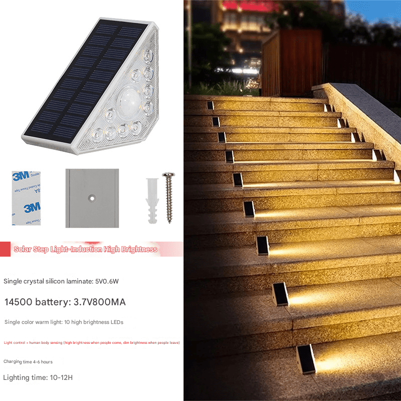 URANBATO Solar stair lights, step lighting, courtyard garden atmosphere balcony solar footlights, lawn solar buried lights - URANBATO