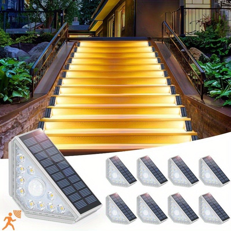 URANBATO Solar stair lights, step lighting, courtyard garden atmosphere balcony solar footlights, lawn solar buried lights - URANBATO