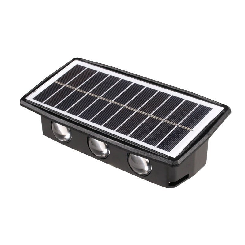 Villa solar wall washer light, outdoor waterproof LED wall light, garden exterior wall gate post fence upper and lower double head spotlight - URANBATO