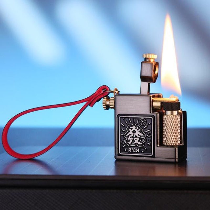 Vintage Kerosene Lighter｜Tactical Side - Scroll Ignition,Zinc alloy chassis with anti - corrosion finish - URANBATO