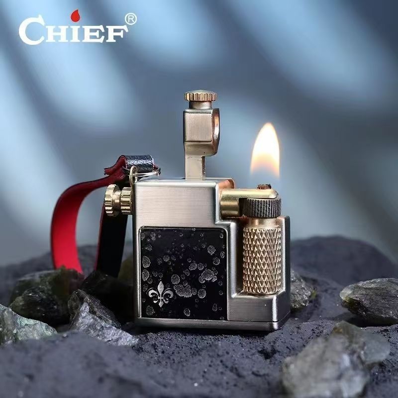 Vintage Kerosene Lighter｜Tactical Side - Scroll Ignition,Zinc alloy chassis with anti - corrosion finish - URANBATO