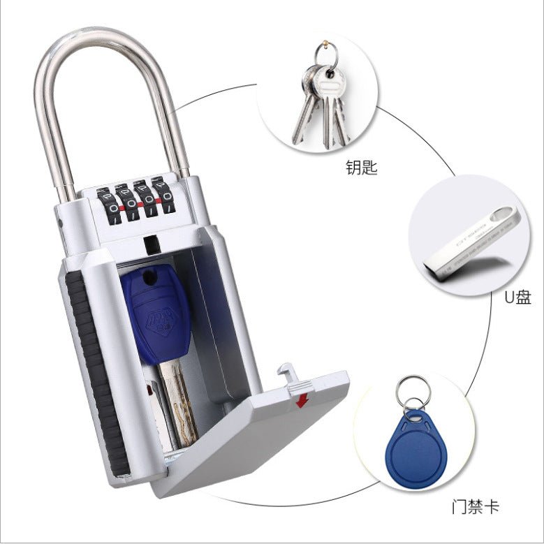 Wall - Mount Key Safe,Zinc Alloy Protective Case,40mm Wide Shackle,620g Durable Build,IP65 Waterproof - URANBATO