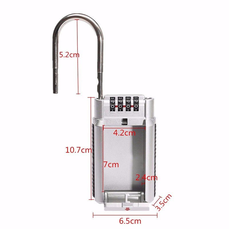 Wall - Mount Key Safe,Zinc Alloy Protective Case,40mm Wide Shackle,620g Durable Build,IP65 Waterproof - URANBATO
